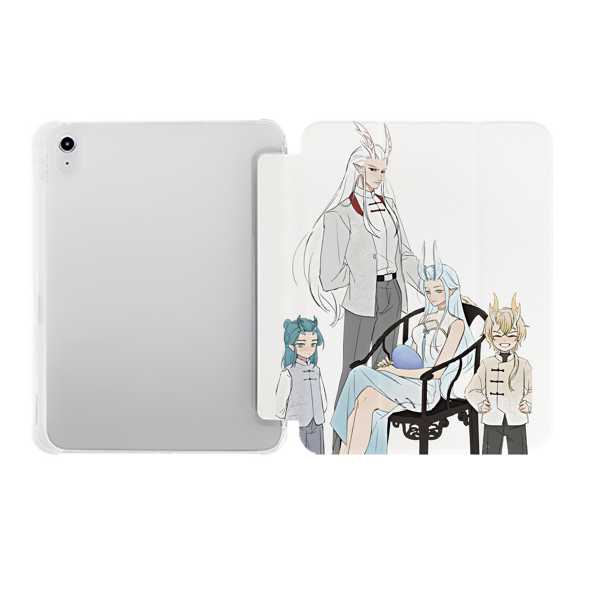 （画像用） Ne Zha 2 ナタ 魔童の大暴れ IPad ケース ペン収納付き 三つ折りスタンド PUレザー×シリコン 対応機種9.5/10.5/10.9インチ